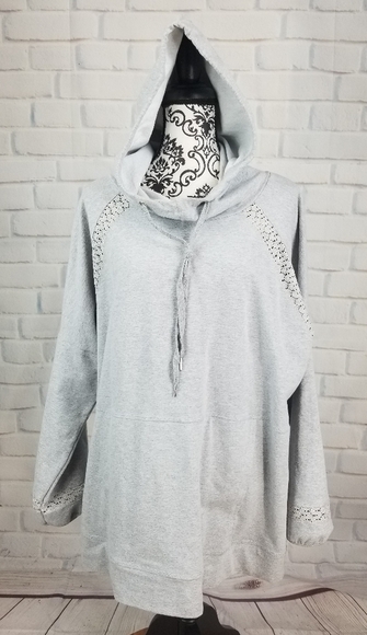 Weekend size 1x long sleeve hoodie lace inset - Picture 1 of 10